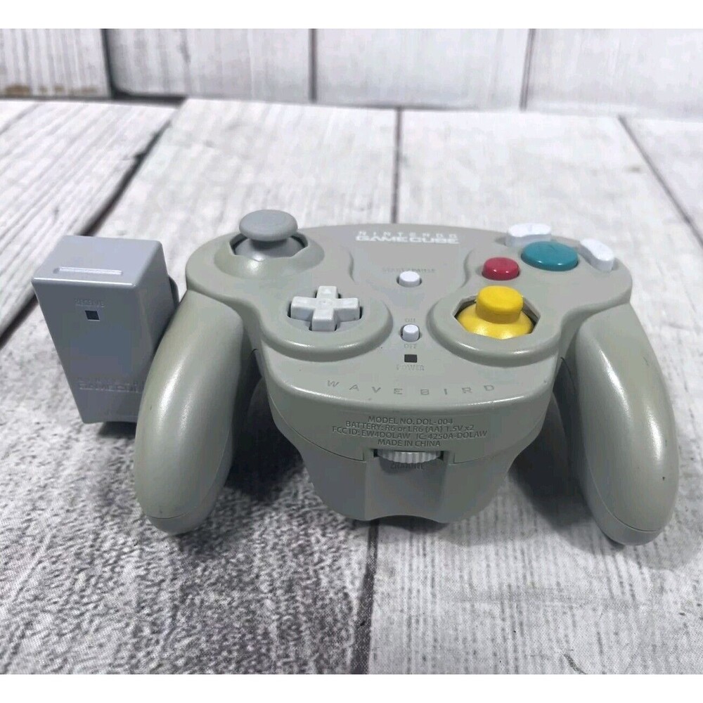 NO BACK - Nintendo Gamecube Wavebird Controller DOL-004 + Receiver DOL-005 WORKS